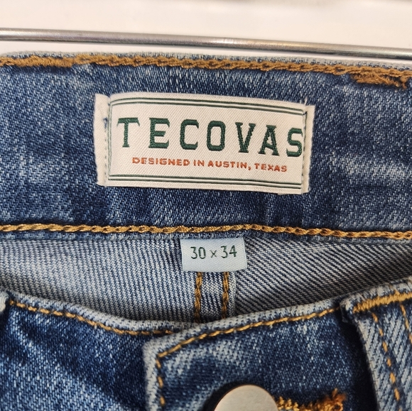 NWT Tecovas Men's Blue Denim Jeans Slim Fit 5 Pockets, sz 30 X 34 - Picture 2 of 16